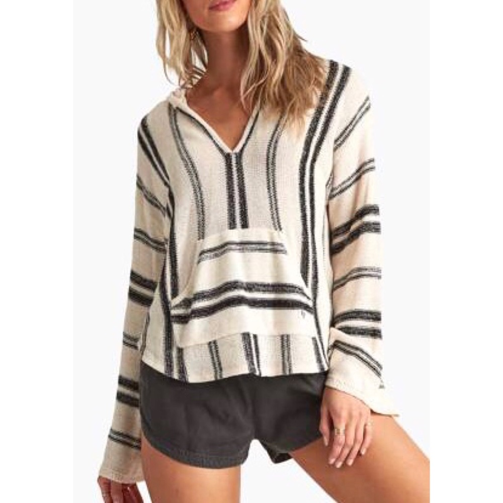 Billabong NWT Soft Striped Baja Hoodie Sweater